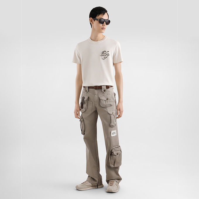 dolce & gabbana cursive dg logo embroidery cotton t-shirt